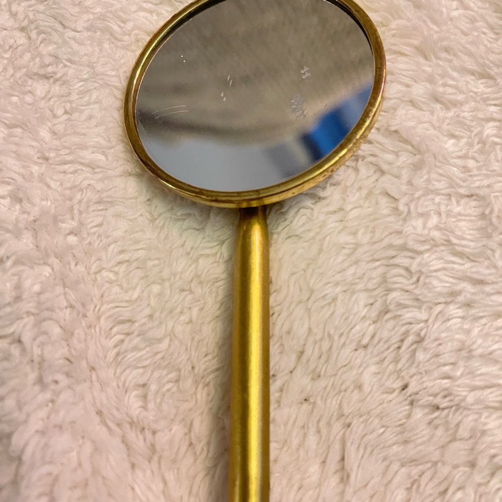 Antique Brass coated handy mirror for your purse